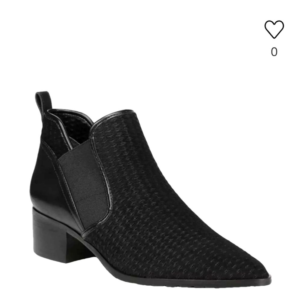 Donald J Pliner Perforated Black Suede Leather Bootie Sz. 10.